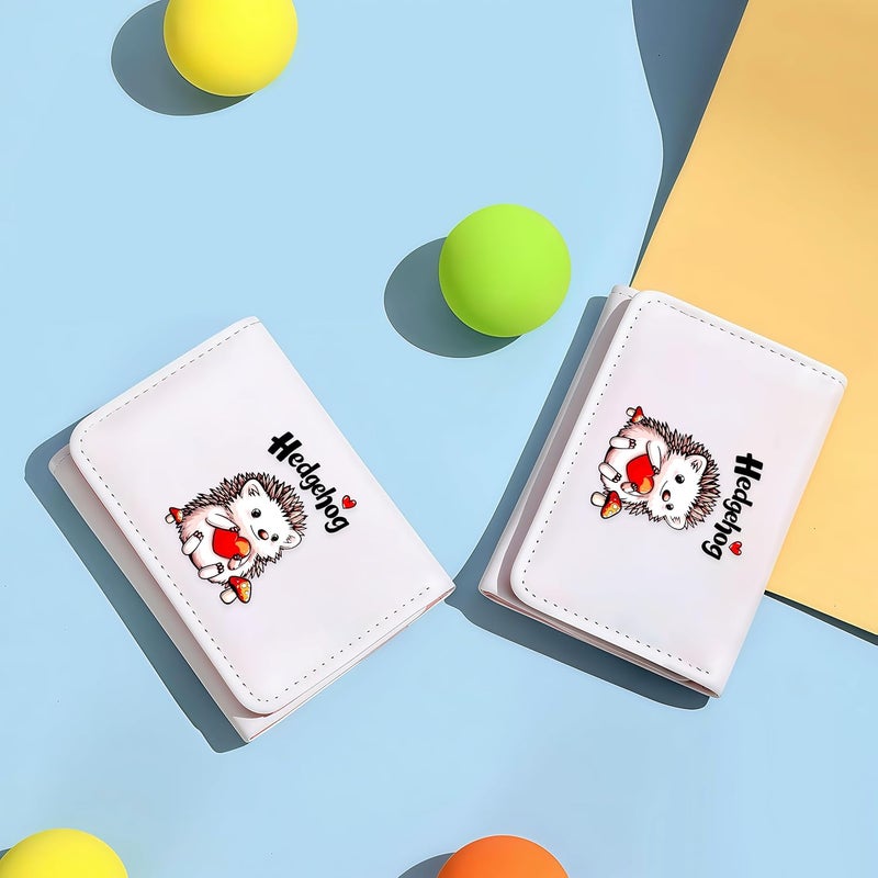 BJDAMAI Hedgehog Wallet For Teens Kids Girls Age 6,7,8,9,10,11,12, Small Slim Thin Mini Compact Women Wallet, Animal Lovers Gifts Stuff, Cash Card Coin Pocket Window For Female! - Image 4